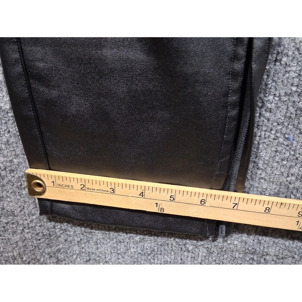 A New Day Pants Women's Size L Black Faux Leather Elastic Waist Open Inside Ankl - Picture 8 of 10